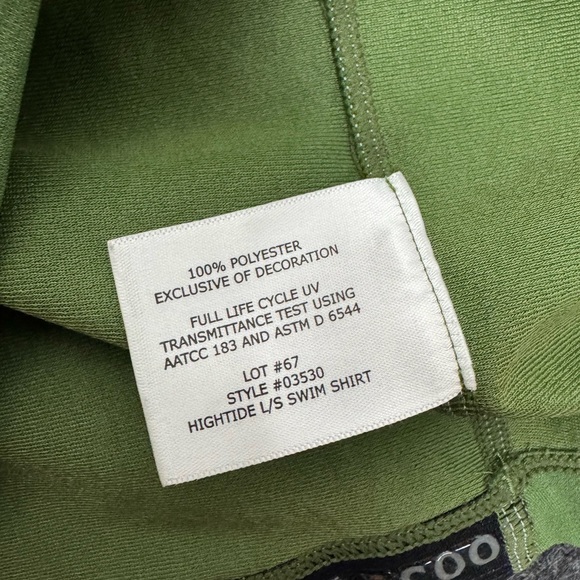 Coolibar Long Sleeve Performance Crew Neck Swim Shirt Rashguard Green Mens S - Picture 6 of 8